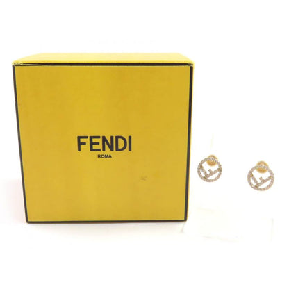 Fendi F Is Fendi Earrings With F Logo Rhinestones For Both Ears Gold And
