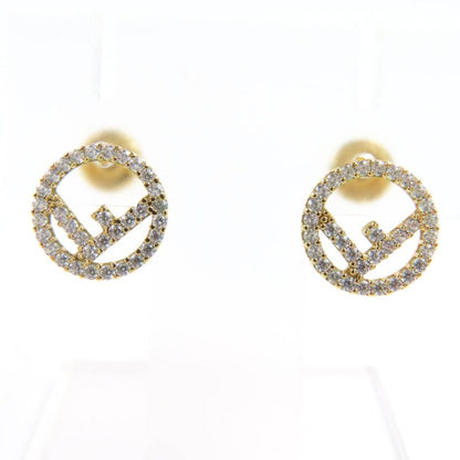 Fendi F Is Fendi Earrings With F Logo Rhinestones For Both Ears Gold And