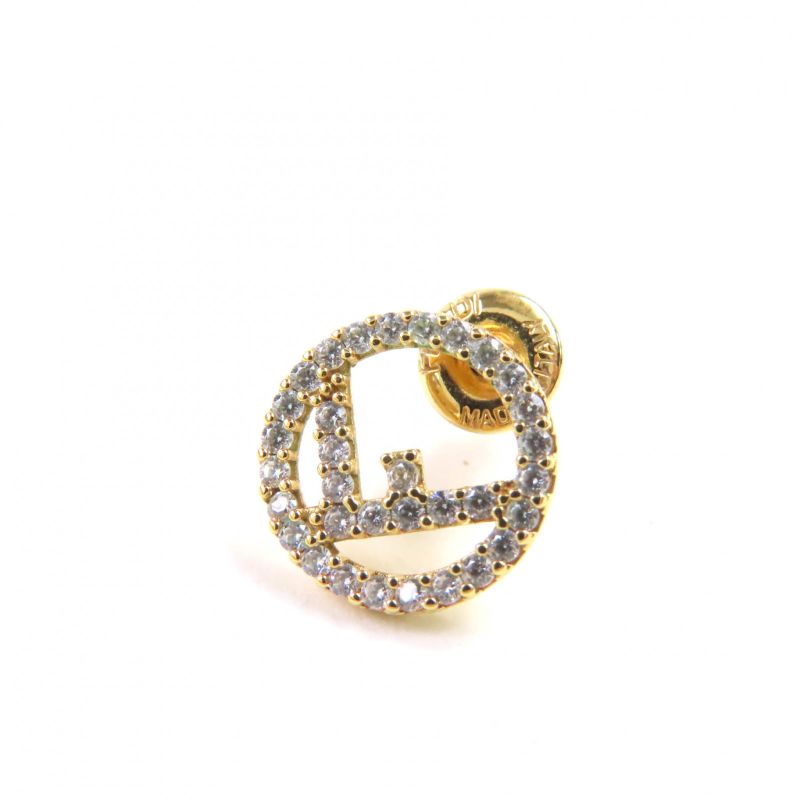 Fendi F Is Fendi Earrings With F Logo Rhinestones For Both Ears Gold And