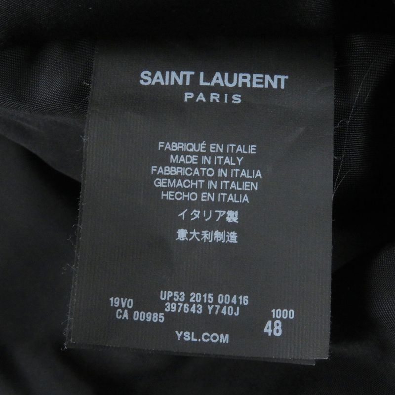 Saint Laurent Paris 15AW 397643 Eddie Period Classic Bomber Jacket Black 48