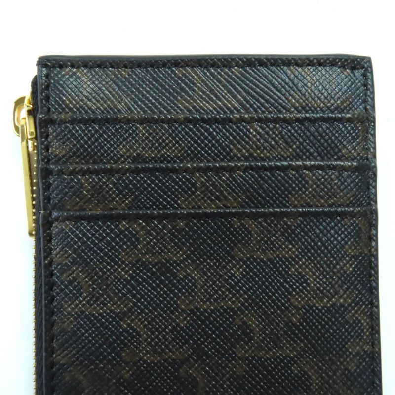 Celine Lamb Skin Triomphe Canvas Fragment Case Pass Case With Zip Card Case