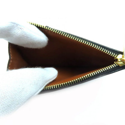 Celine Lamb Skin Triomphe Canvas Fragment Case Pass Case With Zip Card Case