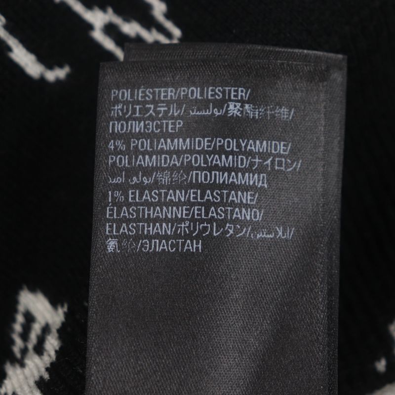 Balenciaga 23SS 724869 Logomaia All Over Kit Crewneck Knit Sweater Black S
