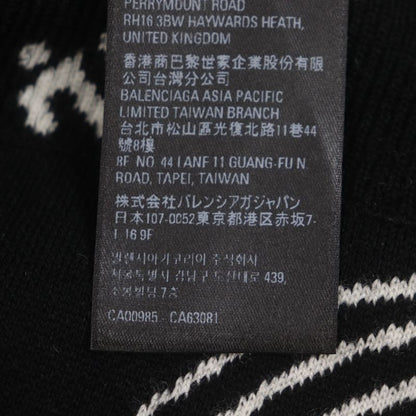 Balenciaga 23SS 724869 Logomaia All Over Kit Crewneck Knit Sweater Black S