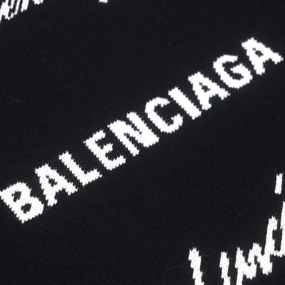 Balenciaga 23SS 724869 Logomaia All Over Kit Crewneck Knit Sweater Black S