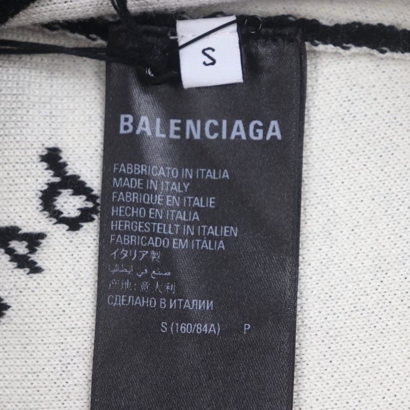 Balenciaga 23SS 724869 Logomaia All Over Kit Crewneck Knit Sweater Black S