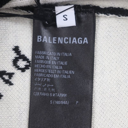 Balenciaga 23SS 724869 Logomaia All Over Kit Crewneck Knit Sweater Black S