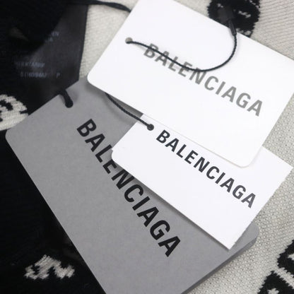 Balenciaga 23SS 724869 Logomaia All Over Kit Crewneck Knit Sweater Black S