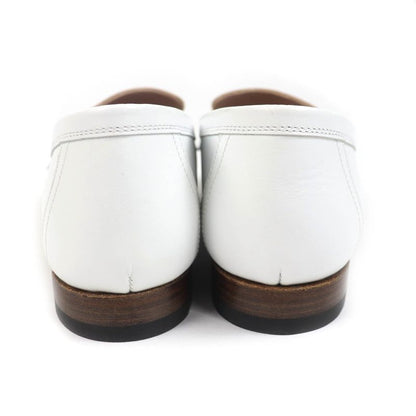 Hermes Af181070z Royale Hhardware Fringe Flat Shoes Leather Moccasins White