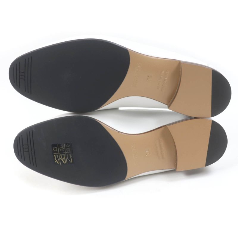 Hermes Af181070z Royale Hhardware Fringe Flat Shoes Leather Moccasins White