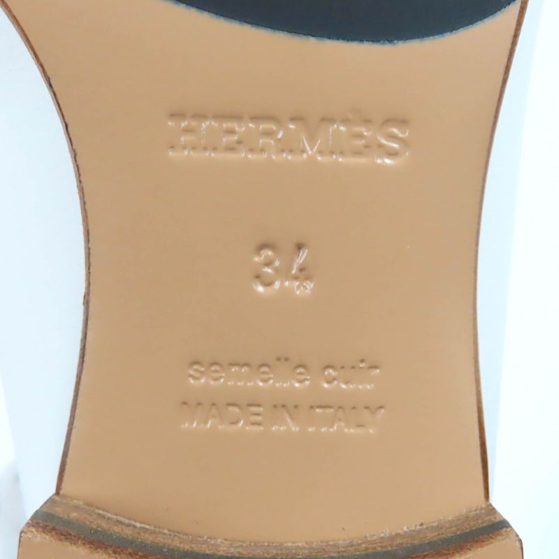 Hermes Af181070z Royale Hhardware Fringe Flat Shoes Leather Moccasins White