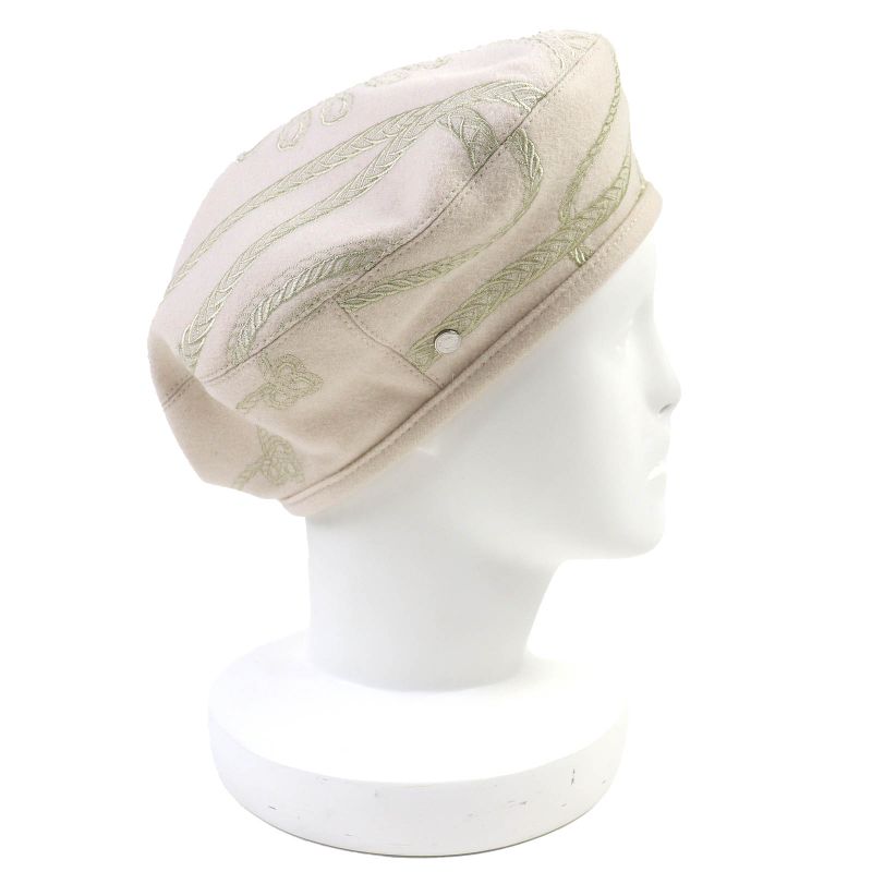 Hermes Saint Honore En Finesse 100% Wool Silver Hardware Serie Button Embroidere