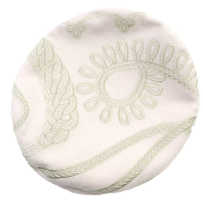 Hermes Saint Honore En Finesse 100% Wool Silver Hardware Serie Button Embroidere