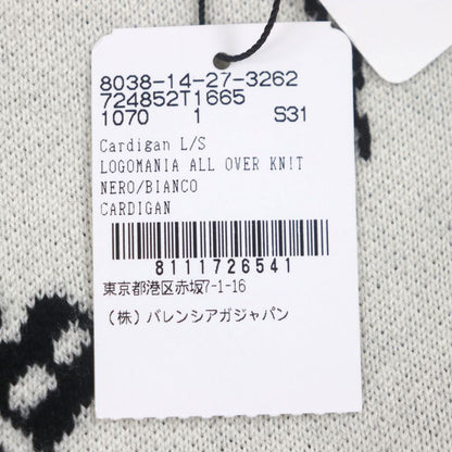 Balenciaga 23SS 724852 Logomaia All Over Cardigan V-neck Thick Knit Cardigan