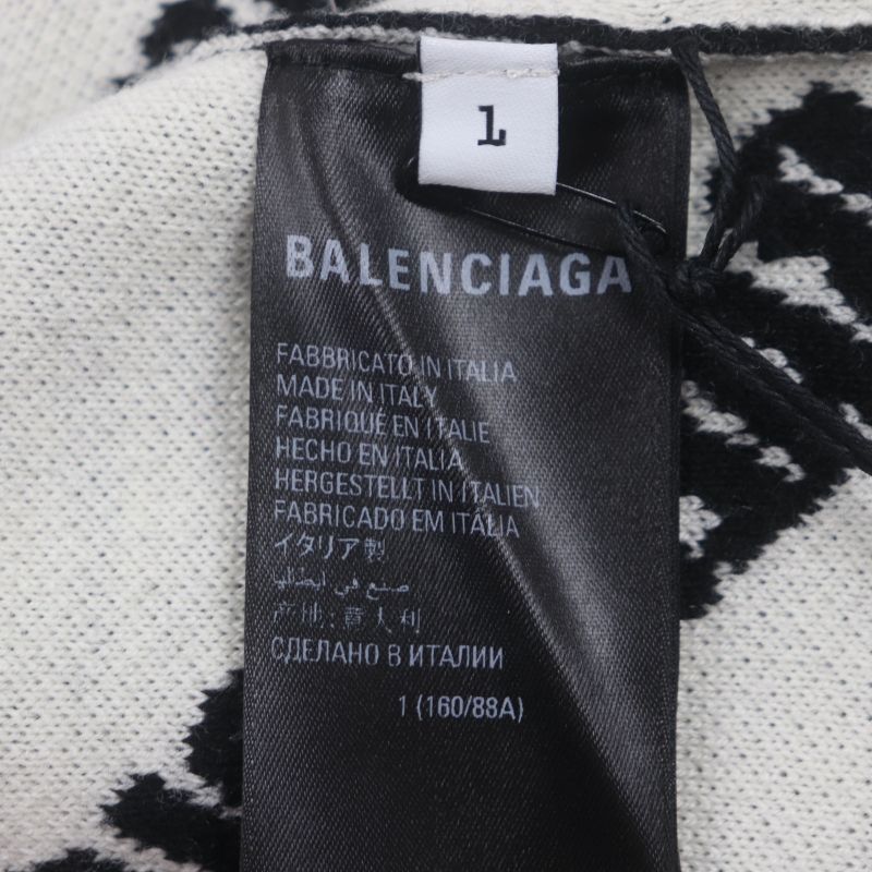 Balenciaga 23SS 724852 Logomaia All Over Cardigan V-neck Thick Knit Cardigan
