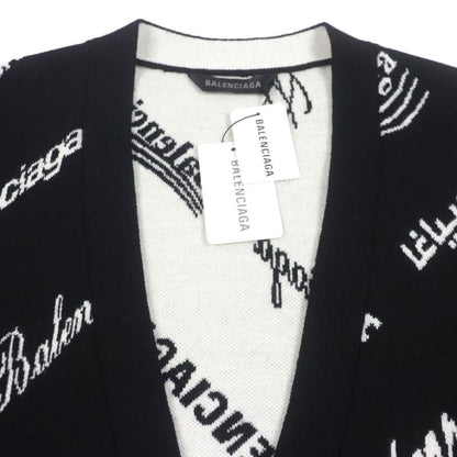 Balenciaga 23SS 724852 Logomaia All Over Cardigan V-neck Thick Knit Cardigan