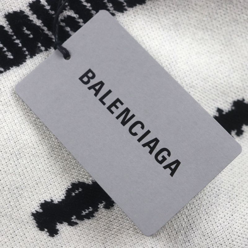 Balenciaga 23SS 724852 Logomaia All Over Cardigan V-neck Thick Knit Cardigan