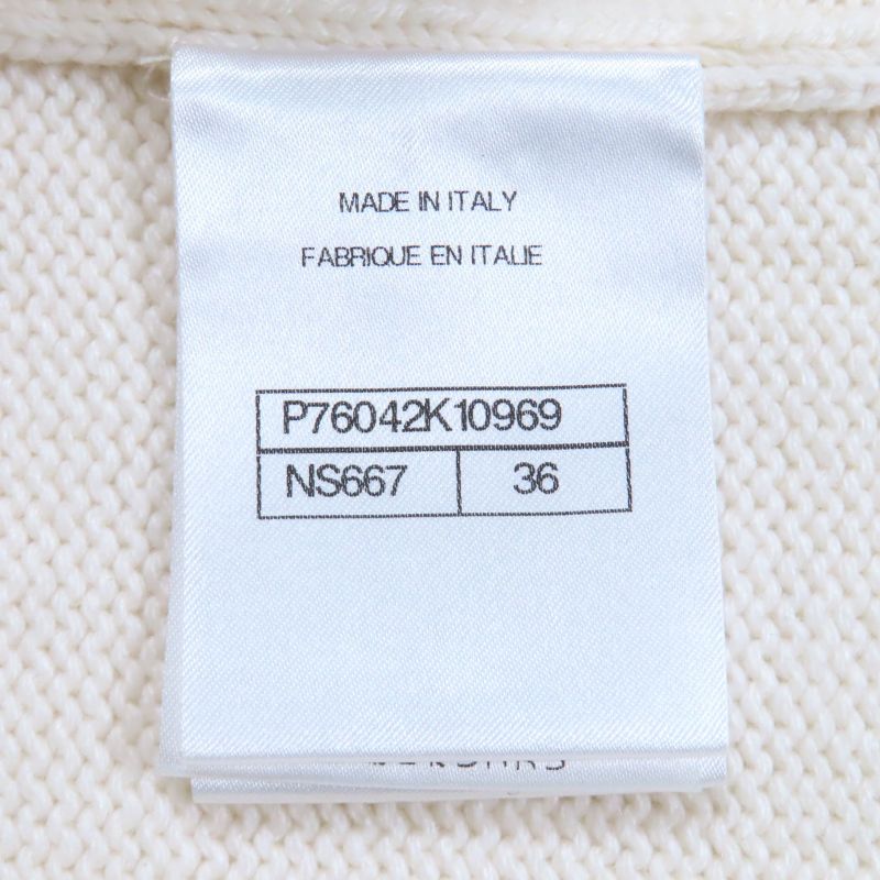 CHANEL P76042k10969 100% Cashmere Short Sleeved Knit With Coco Mark Fur Pieces