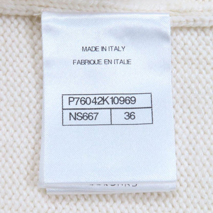 CHANEL P76042k10969 100% Cashmere Short Sleeved Knit With Coco Mark Fur Pieces