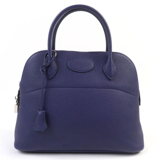 Hermes Bolide 31 Taurillon Clemence Blue Saphir Silver Hardware Handbag