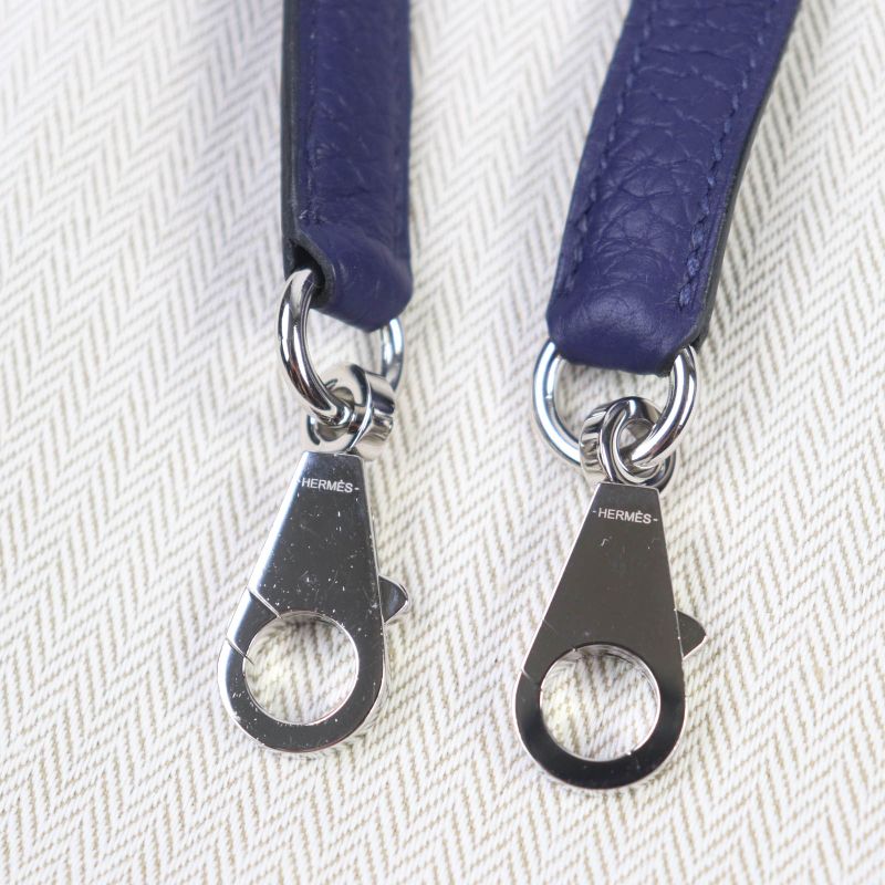 Hermes Bolide 31 Taurillon Clemence Blue Saphir Silver Hardware Handbag