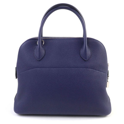 Hermes Bolide 31 Taurillon Clemence Blue Saphir Silver Hardware Handbag