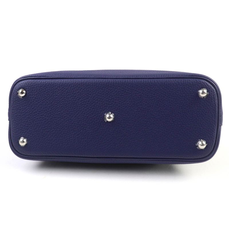 Hermes Bolide 31 Taurillon Clemence Blue Saphir Silver Hardware Handbag