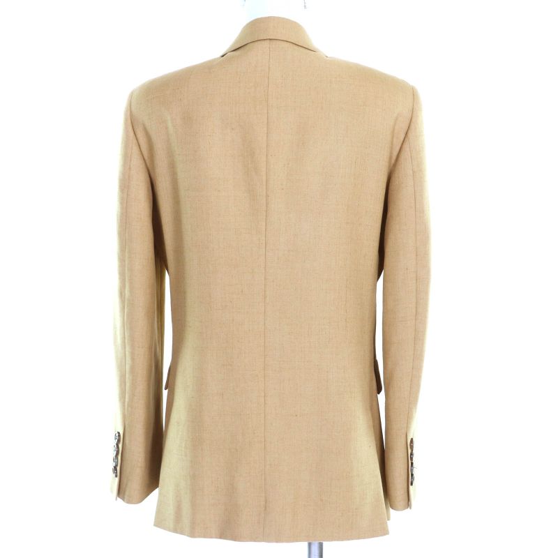 Gucci 691278 Zafhj Linen Blend Tailored Jacket Light Brown 36 With Hanger Made