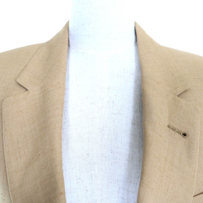 Gucci 691278 Zafhj Linen Blend Tailored Jacket Light Brown 36 With Hanger Made