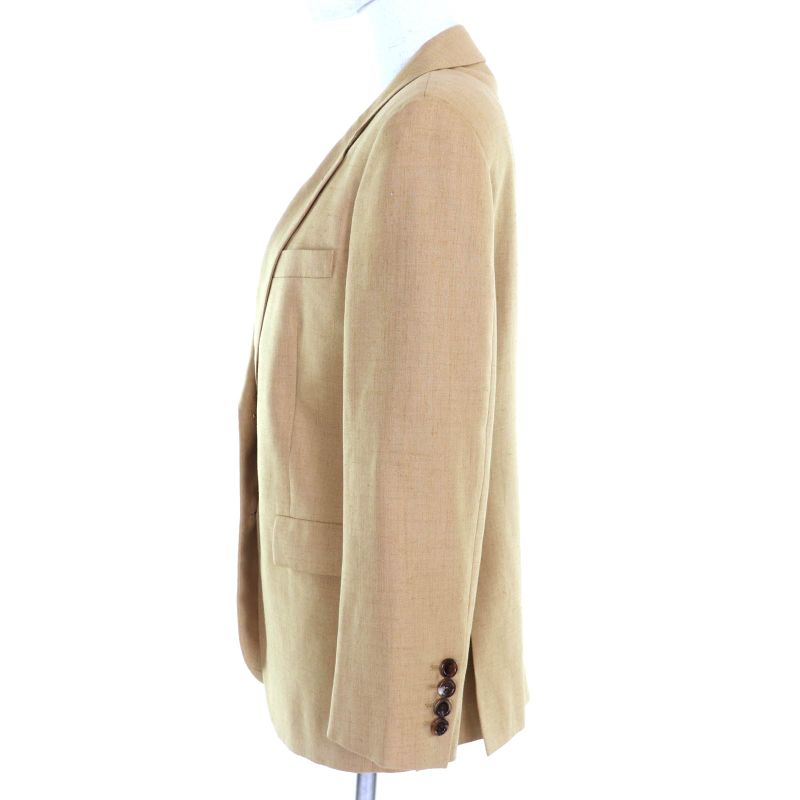 Gucci 691278 Zafhj Linen Blend Tailored Jacket Light Brown 36 With Hanger Made