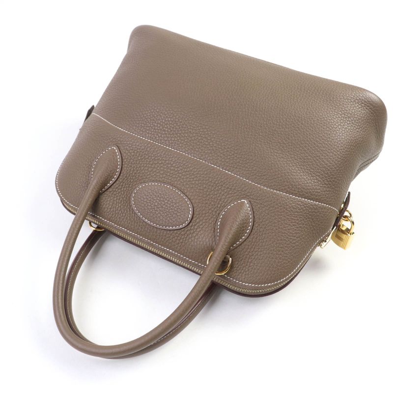 Hermes Bolide 31 Taurillon Clemence Etoupe Gold Hardware Handbag Engraved U
