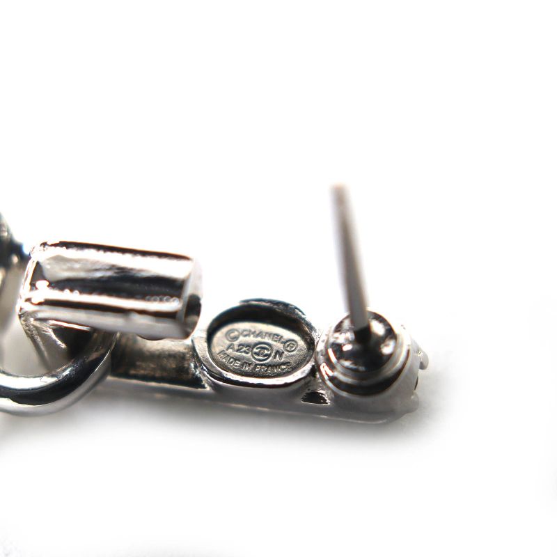 CHANEL Abb537 A23N Coco Mark Matelasse Bag Rhinestone Earrings For Both Ears