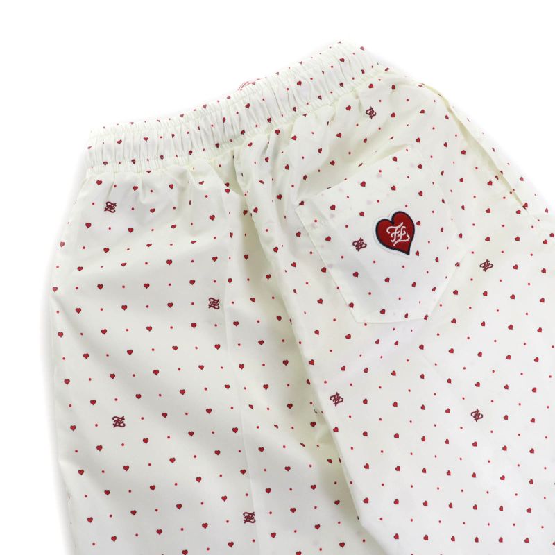 Fendi 2021 Fab259 Logo Heart Total Pattern Swim Pants Shorts Ivory Red S Made