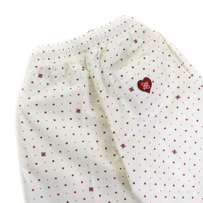 Fendi 2021 Fab259 Logo Heart Total Pattern Swim Pants Shorts Ivory Red S Made