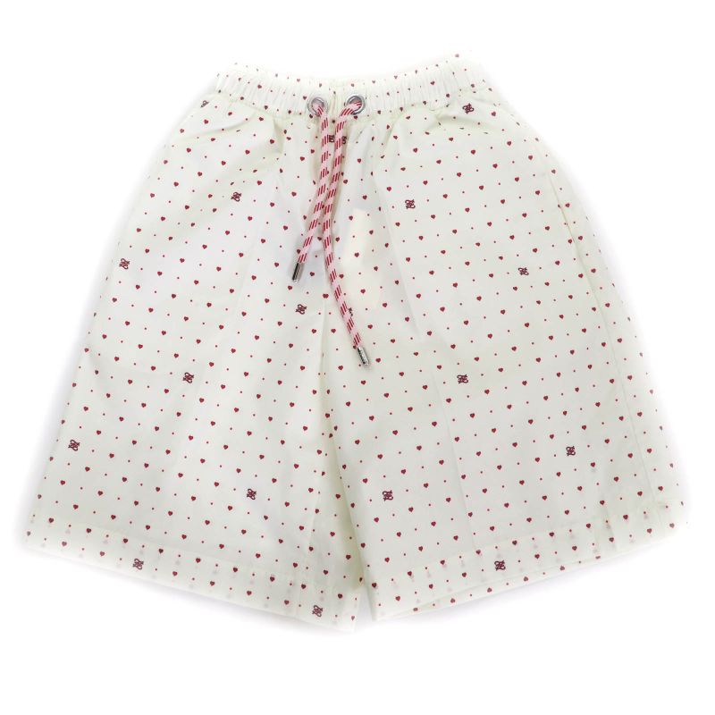 Fendi 2021 Fab259 Logo Heart Total Pattern Swim Pants Shorts Ivory Red S Made