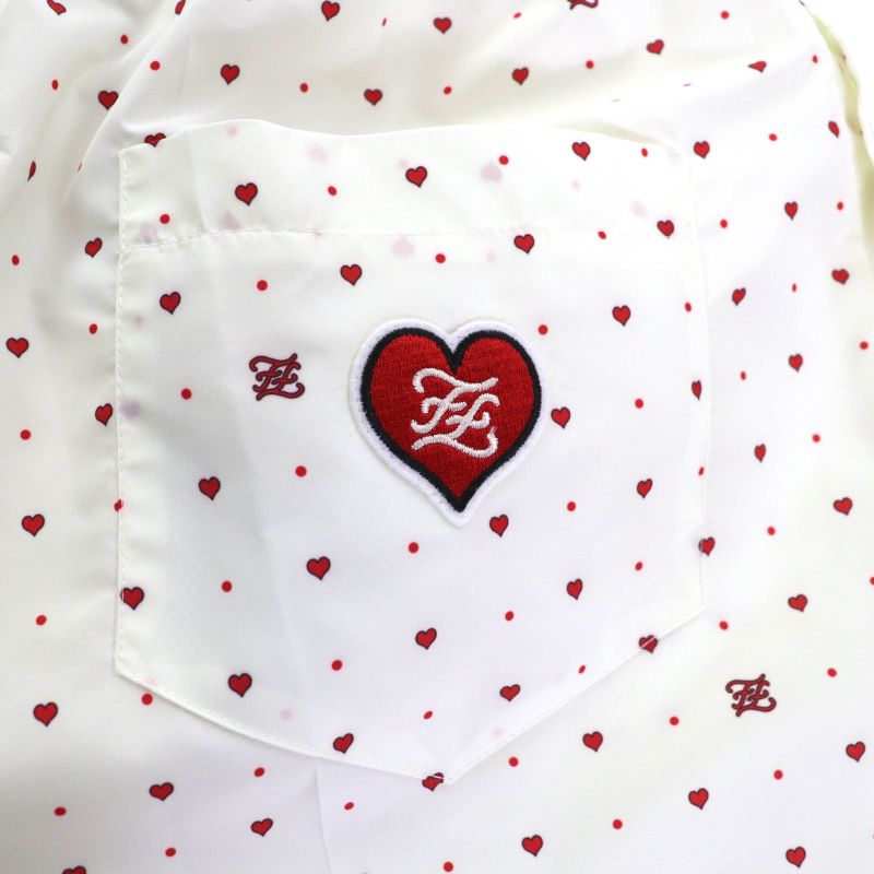 Fendi 2021 Fab259 Logo Heart Total Pattern Swim Pants Shorts Ivory Red S Made