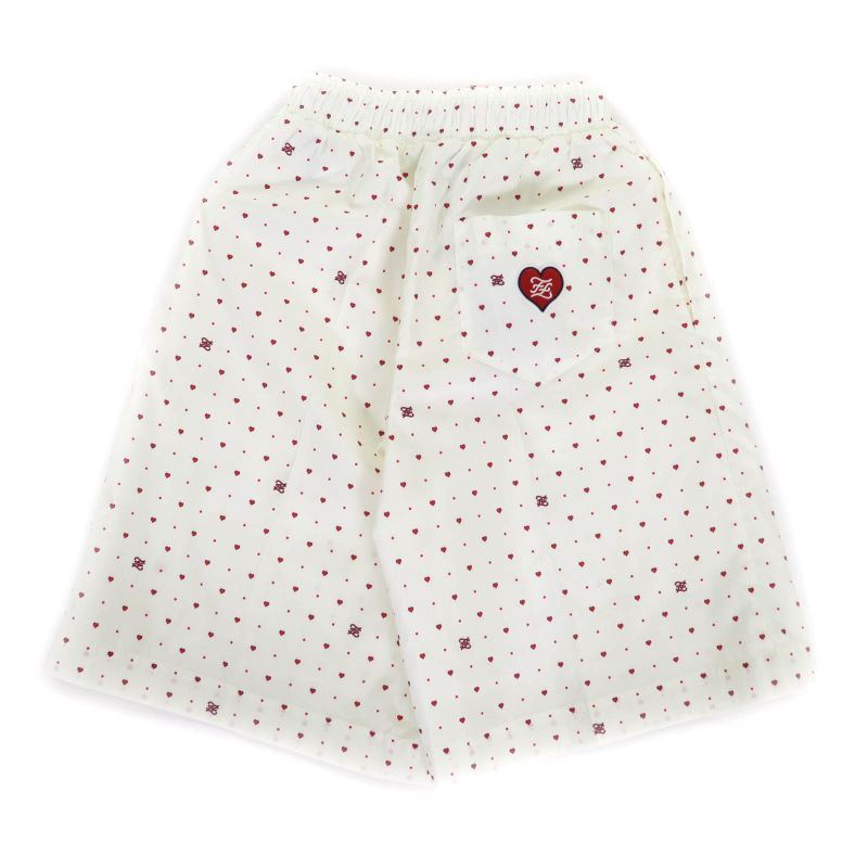 Fendi 2021 Fab259 Logo Heart Total Pattern Swim Pants Shorts Ivory Red S Made
