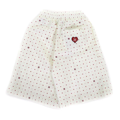 Fendi 2021 Fab259 Logo Heart Total Pattern Swim Pants Shorts Ivory Red S Made