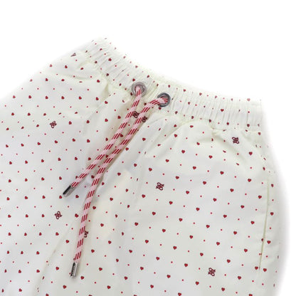 Fendi 2021 Fab259 Logo Heart Total Pattern Swim Pants Shorts Ivory Red S Made