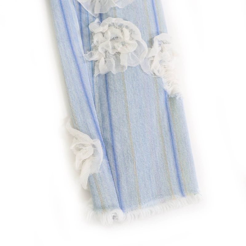 CHANEL 18S P58708 100% Cotton Coco Button Flower Lace Decoration Washed Cut Off