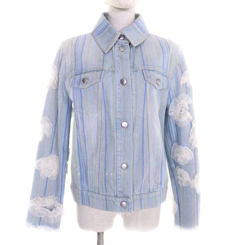 CHANEL 18S P58708 100% Cotton Coco Button Flower Lace Decoration Washed Cut Off