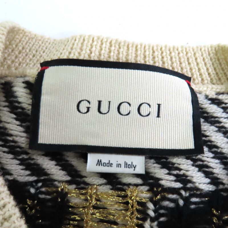 Gucci 574208 Oversized GG Stripe Jacquard Short Sleeve Knit Multi XXS Made In