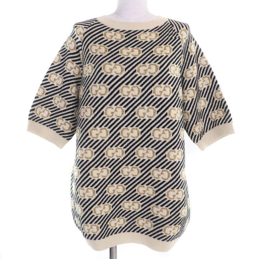 Gucci 574208 Oversized GG Stripe Jacquard Short Sleeve Knit Multi XXS Made In