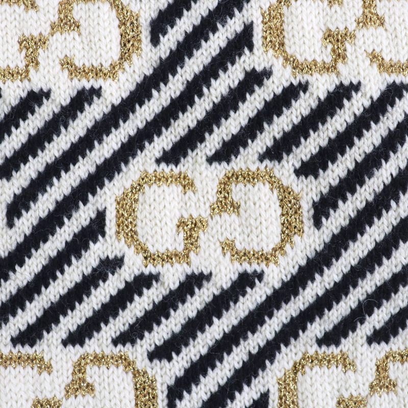 Gucci 574208 Oversized GG Stripe Jacquard Short Sleeve Knit Multi XXS Made In