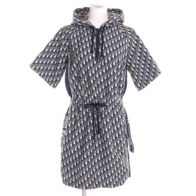 Christian DIOR 127r40a2970 Bee Embroidered Oblique Short Length Hooded Short