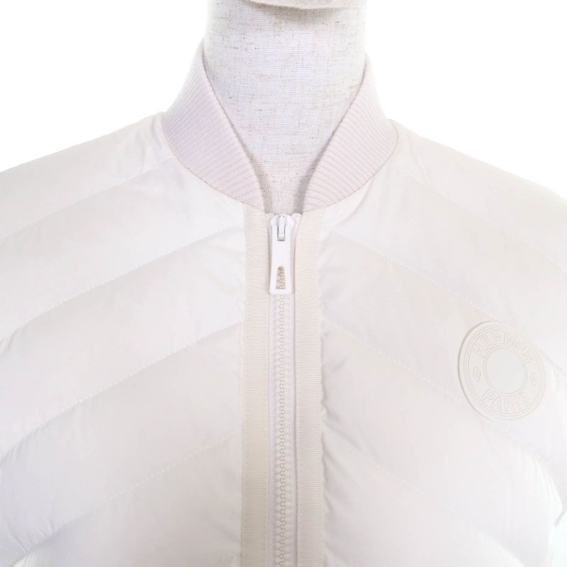 Hermes 24AW 4h0169dr Pocketable Serie Rubber Patched Zip Up Down Vest Blanc 34