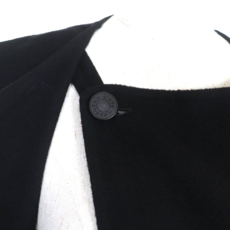 Hermes 24SS 4e0177dc 100% Cashmere With Serie Buttons Belt Wrap Long Gilet Vest