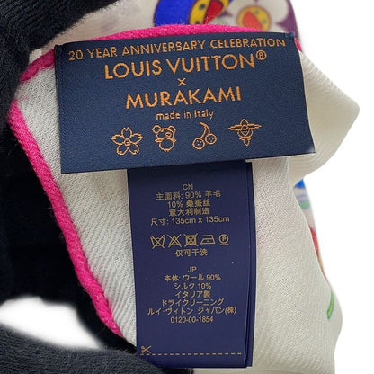 Louis Vuitton Shawl LV TM Monogram Super Flat Wool Silk Blanc Multicolor
