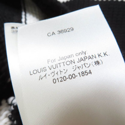 Louis Vuitton 22AW 100% Cotton LV Logo Patch Striped Knit Dress Black White XS