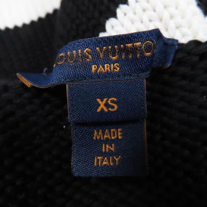 Louis Vuitton 22AW 100% Cotton LV Logo Patch Striped Knit Dress Black White XS